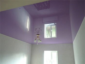 Лаковый цветной натяжной потолок 8,75 м.кв